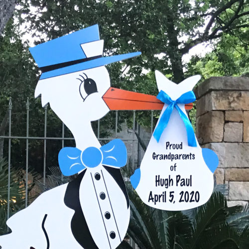 Blue Stork Sign for Grandparents: South Georgia Storks - Stork Sign Rentals in Valdosta, Lakepark, Hahira, Georgia